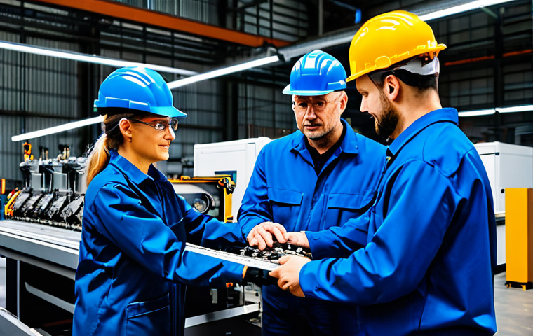 공장자동화 유지보수 팀 조직 - Teamwork in Automated Maintenance**
"A diverse team of maintenance professionals collaborating arou...