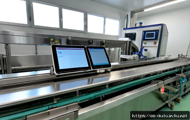 Home 15 자동화 설비와 데이터 수집 - Photorealistic modern food-processing factory in Spain, automated stainless-steel packaging line wit...